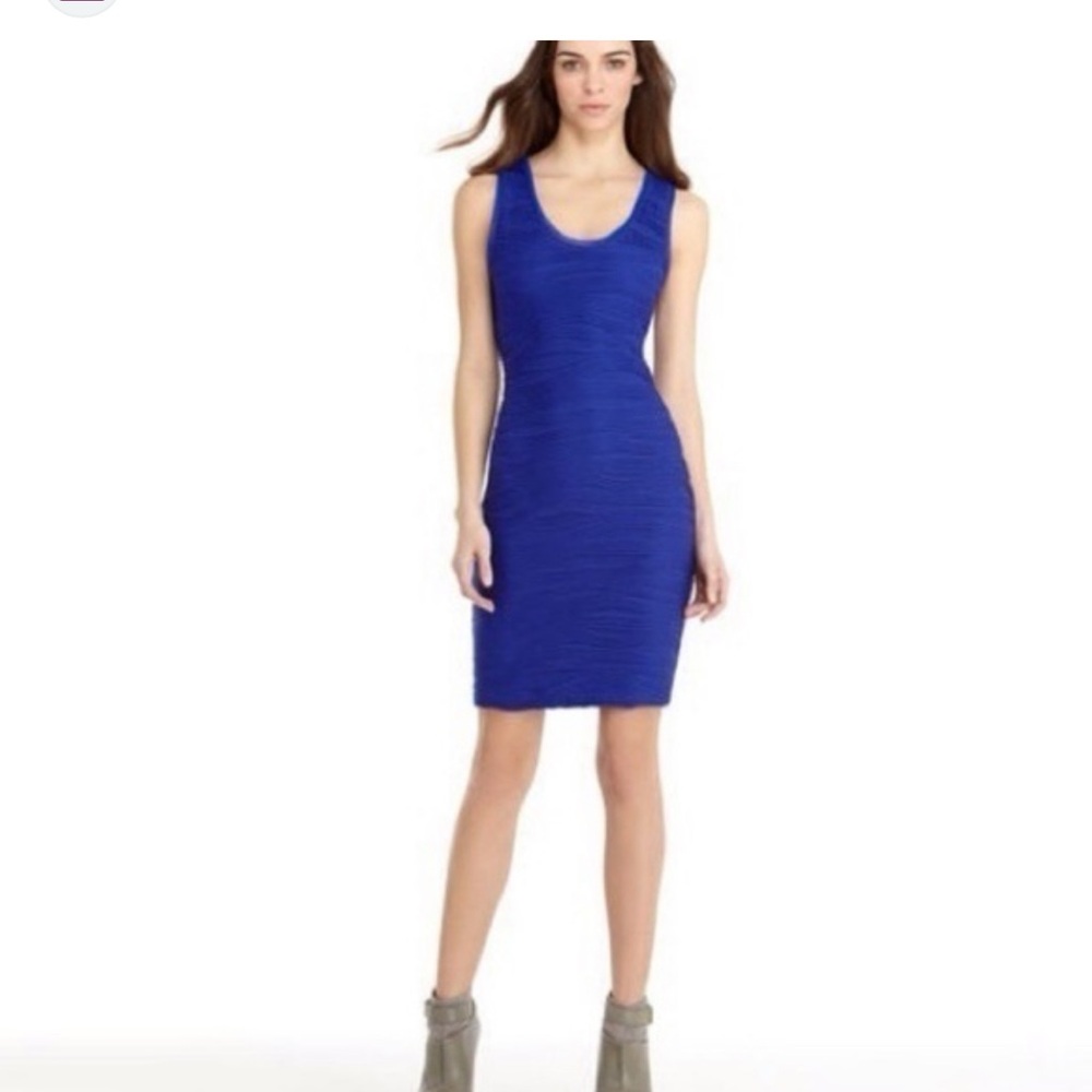 bebe Royal Blue Textured Midi Dress